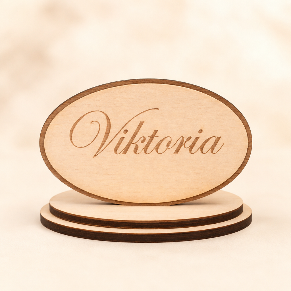 Personalisierte Namensständer aus Holz für Hochzeiten – VIVANEA