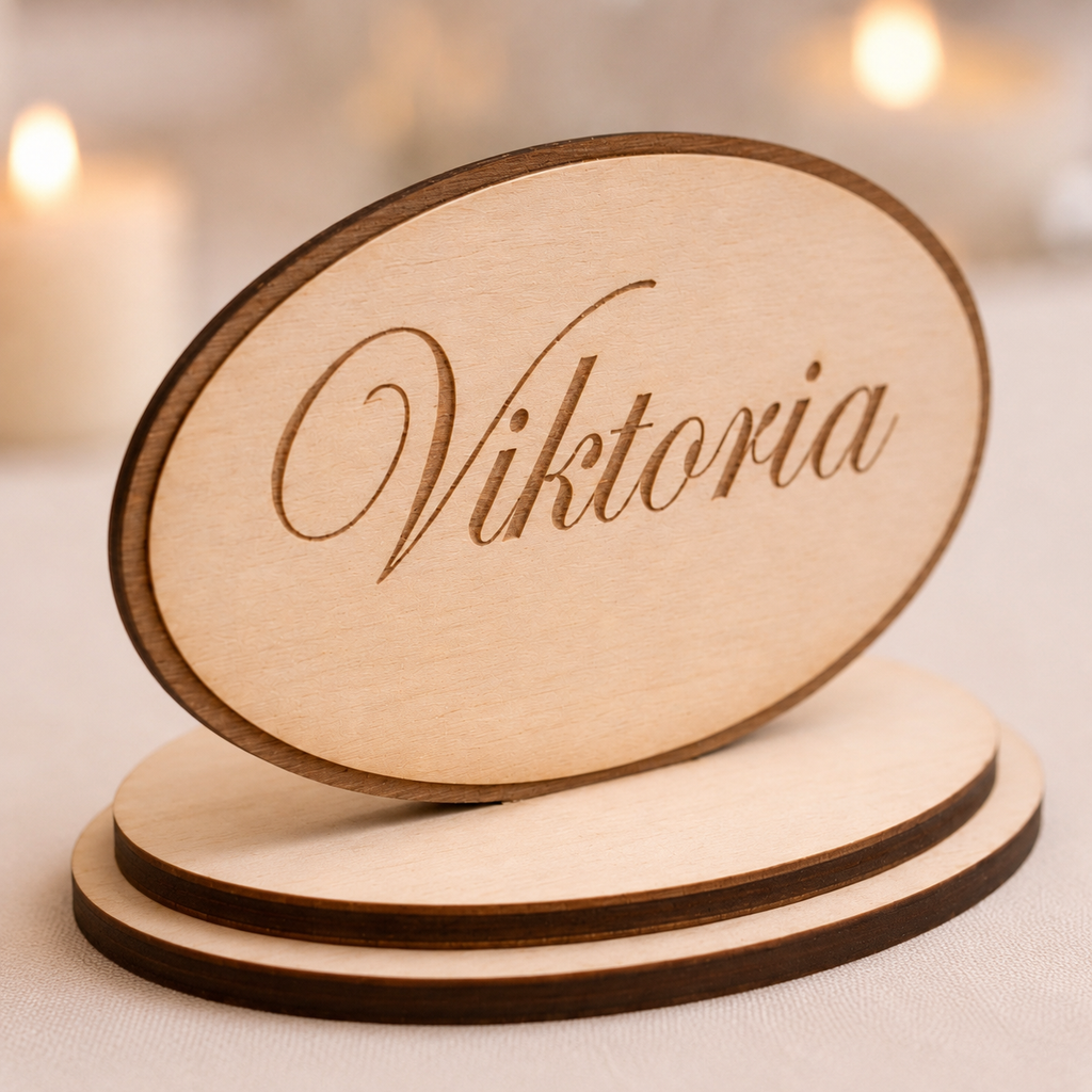 Personalisierte Namensständer aus Holz für Hochzeiten – VIVANEA