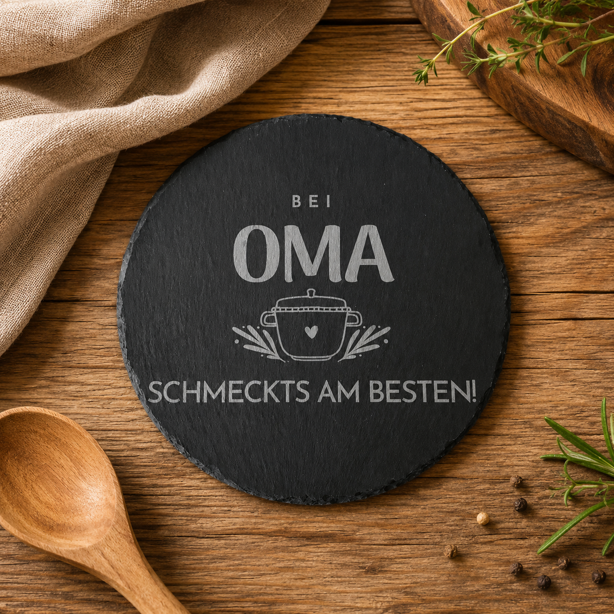 Slate Trivet “At Grandma’s, Everything Tastes Best” – Gift for Grandma | SCHIFURA