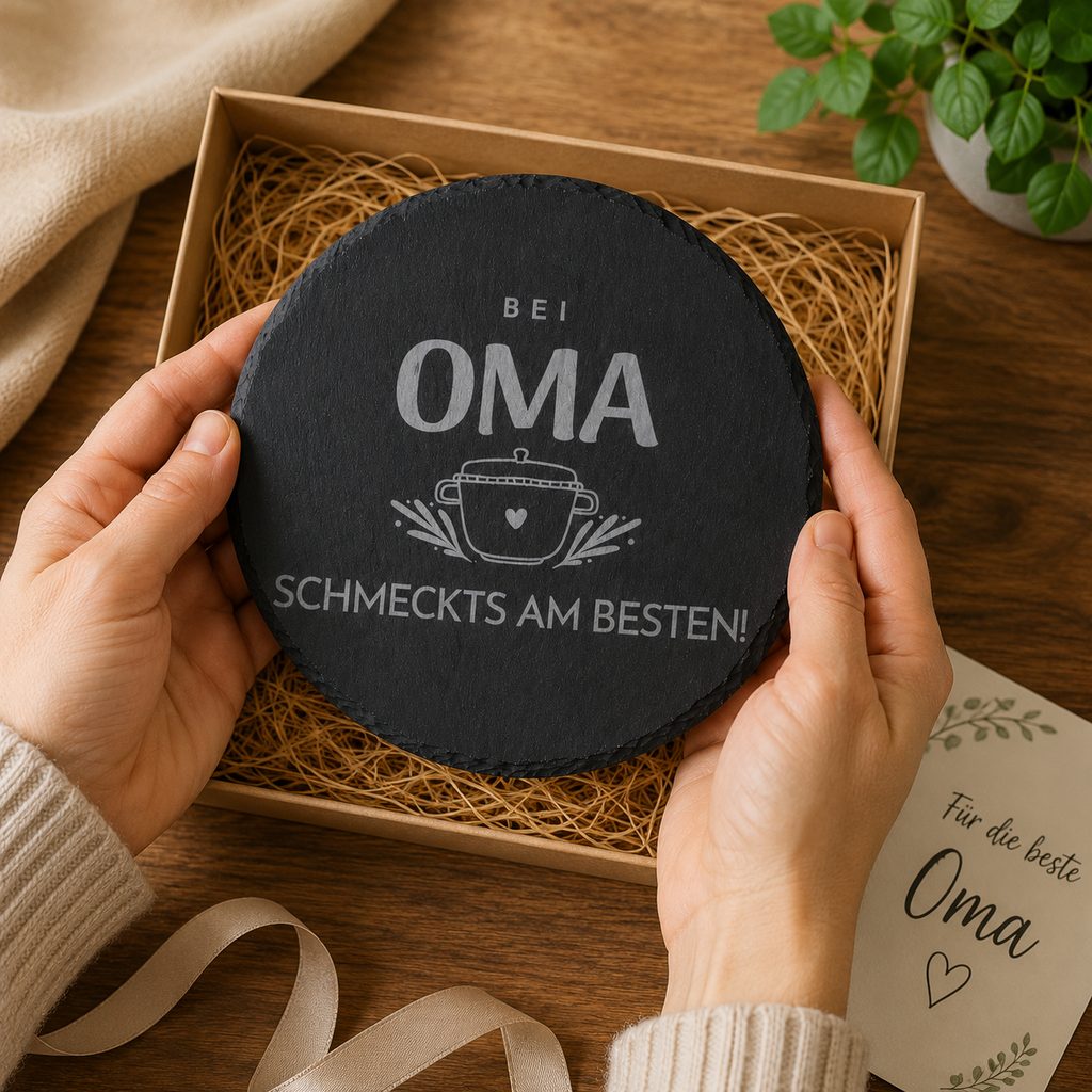 Slate Trivet “At Grandma’s, Everything Tastes Best” – Gift for Grandma | SCHIFURA