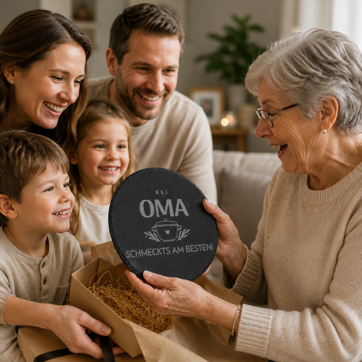 Slate Trivet “At Grandma’s, Everything Tastes Best” – Gift for Grandma | SCHIFURA